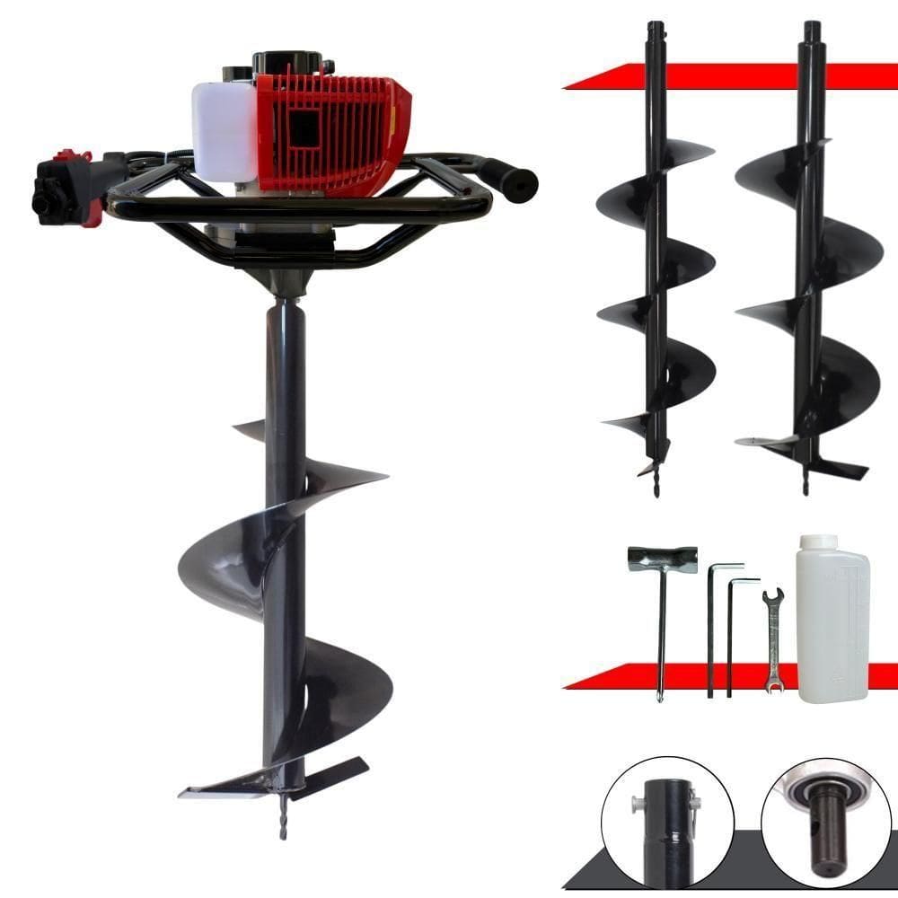 Perfurador Trado Motorizado Anmax + Brocas 20, 25 E 30cm