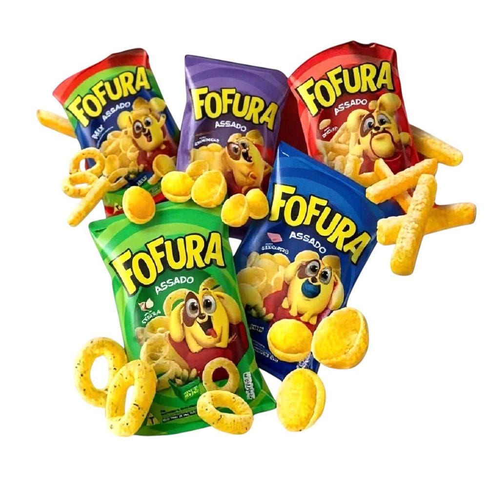 Kit 5 Salgadinhos Fofura Sabores Diversos Lanche Escola 60G