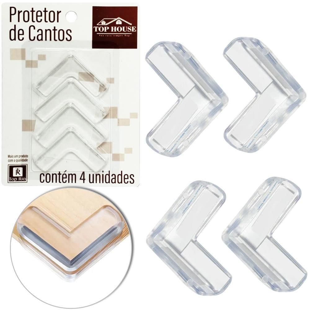 Protetor De Silicone Para Quina De Mesa Com 4 Pecas 6X4Cm