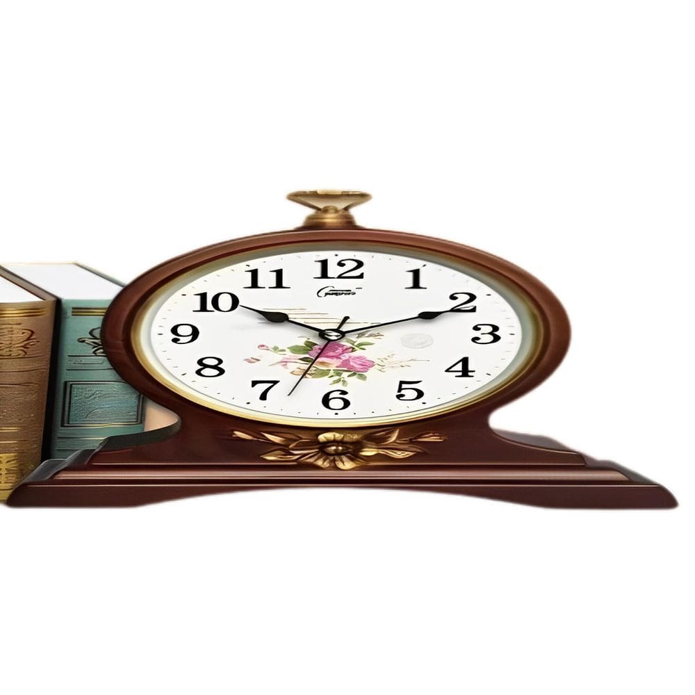 Relógio De Mesa Retro Detalhe Antigo 32X31Cm Numeral Arábico