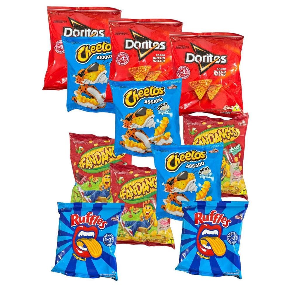 100 Un Mini Elma Chips Doritos + Fandangos + Cheetos Caixa