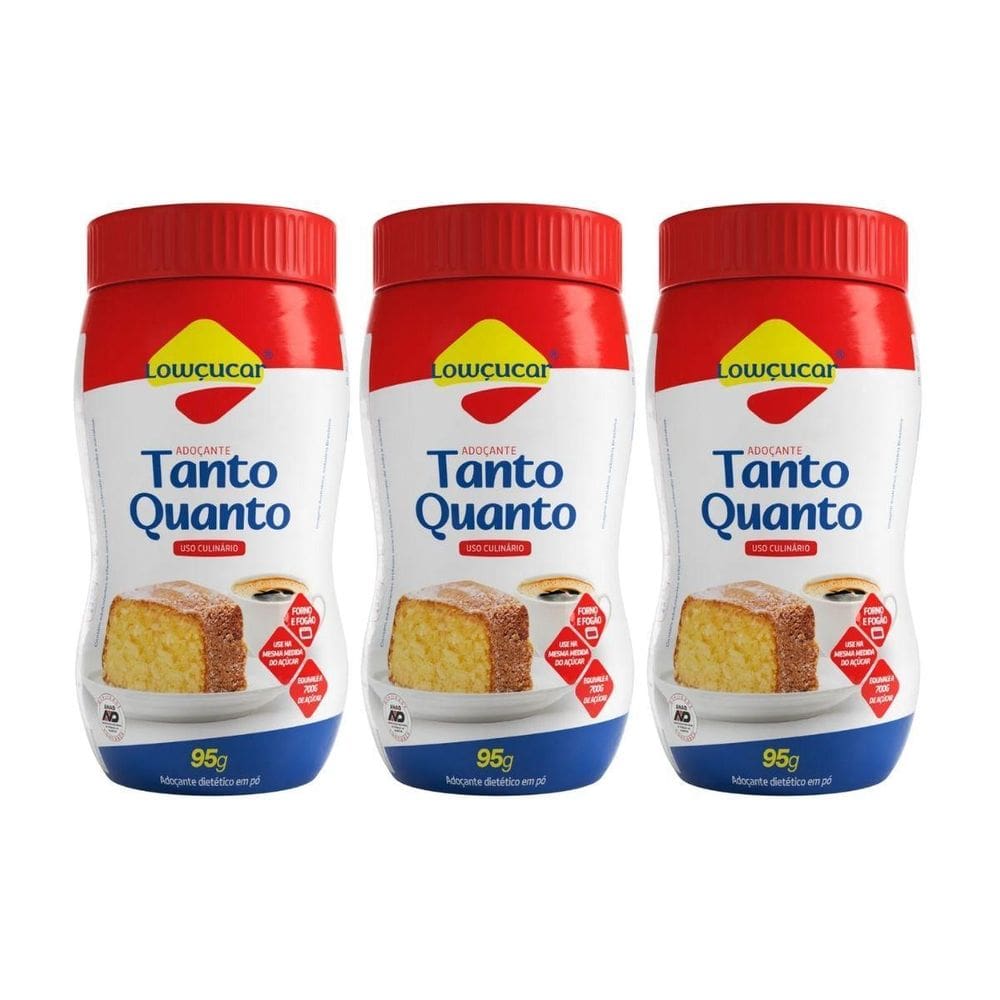 Kit 3 Adoçante Pó Dietetico Tanto Quanto Pote 95G Lowçucar