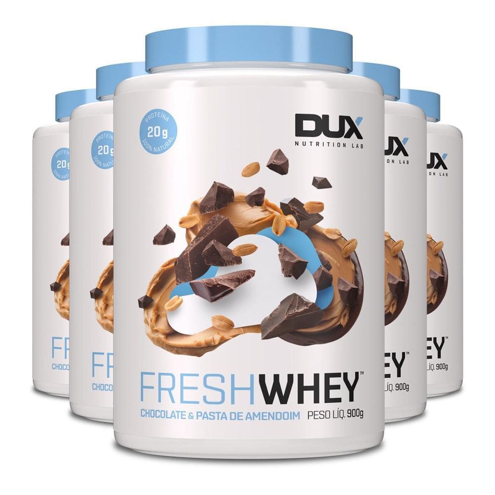 Kit 5 Freshwhey Dux Chocolate E Pasta De Amendoim 900G
