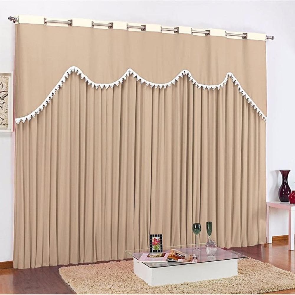 Cortina Maya Para Varão Tecido Malha Gel 2,00 X 1,80 M Cáqui