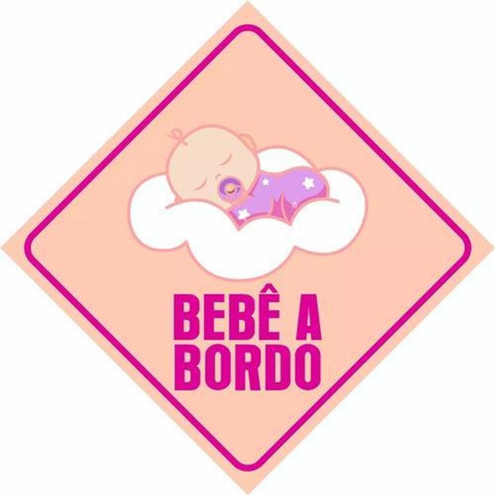 Adesivo De Carro Bebê A Bordo Menina Rosa Externo