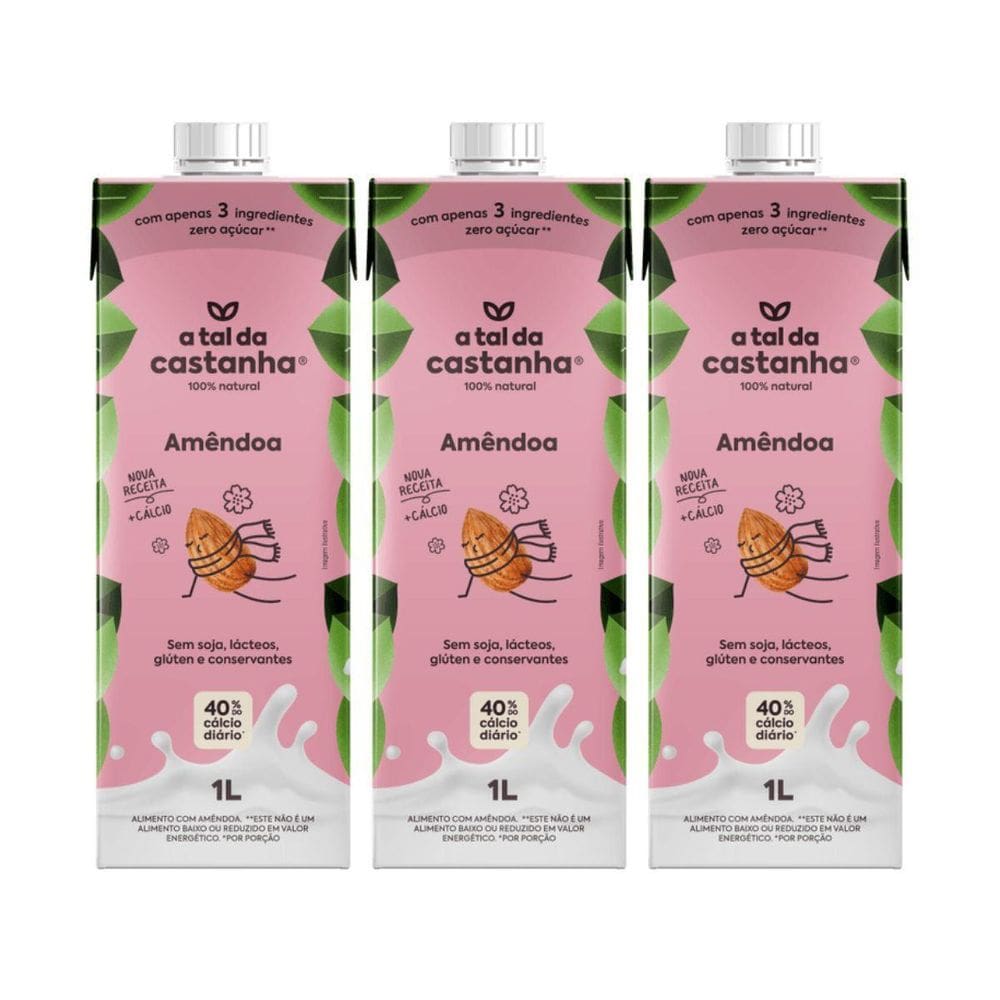 Kit 3 Bebida Vegetal Plant Based Amendoa 1L Tal Da Castanha