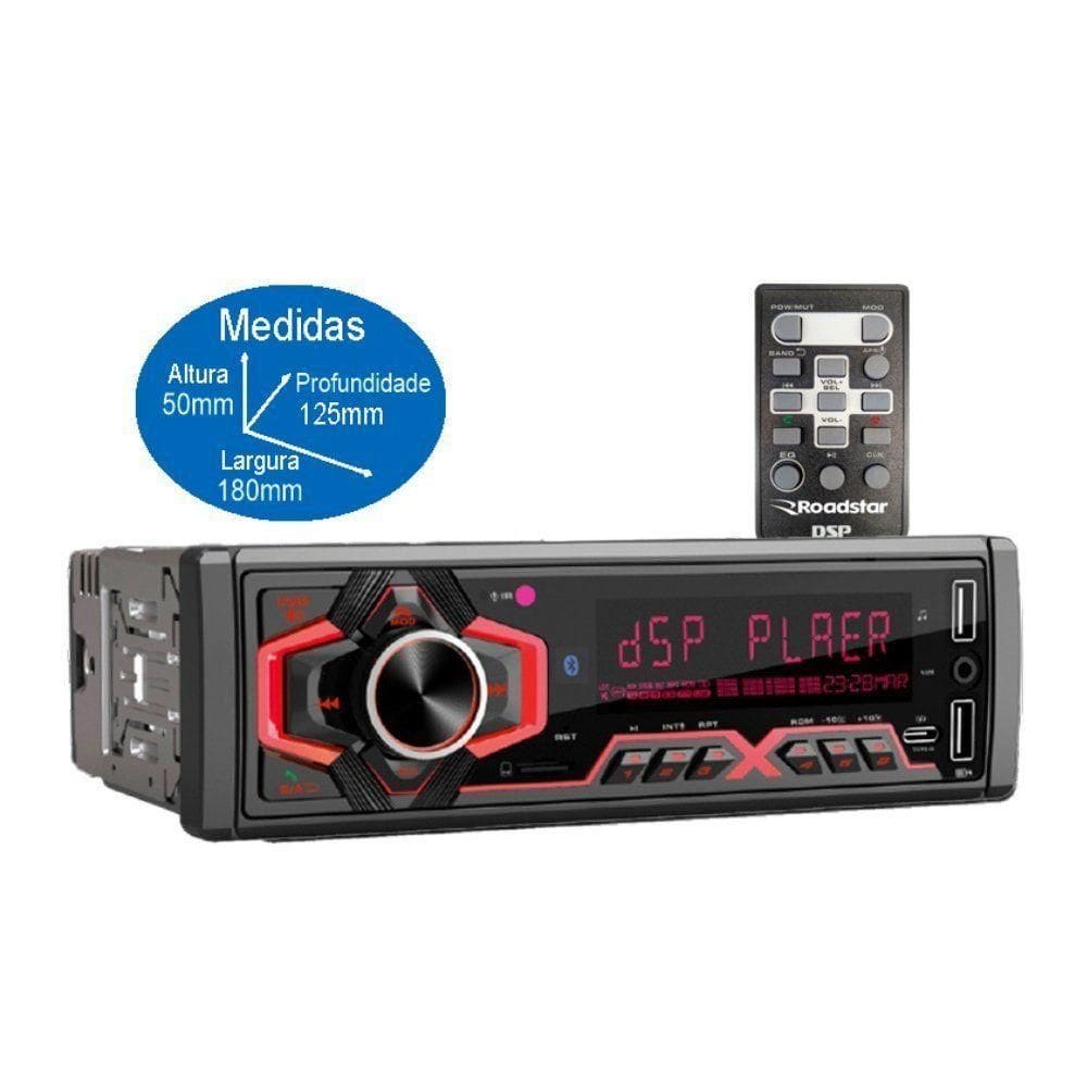 Auto Rádio Roadstar Rs150br Am/fm Bluetooth