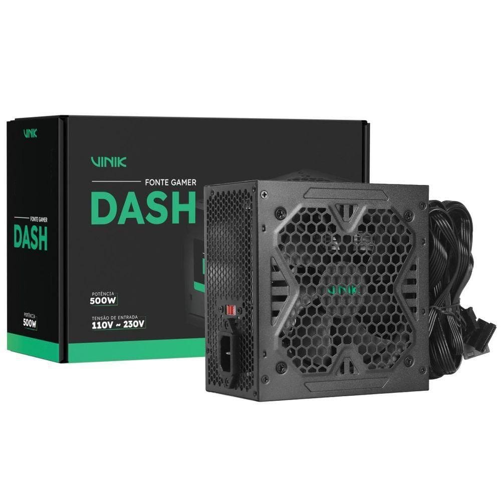 Fonte Gamer Vinik Dash 500w Preto Vfg500wpv3