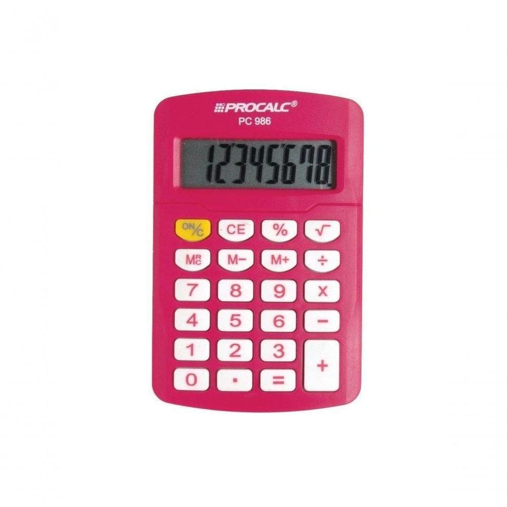 Calculadora Pessoal Procalc Pc986-p8 Dígitos Pink