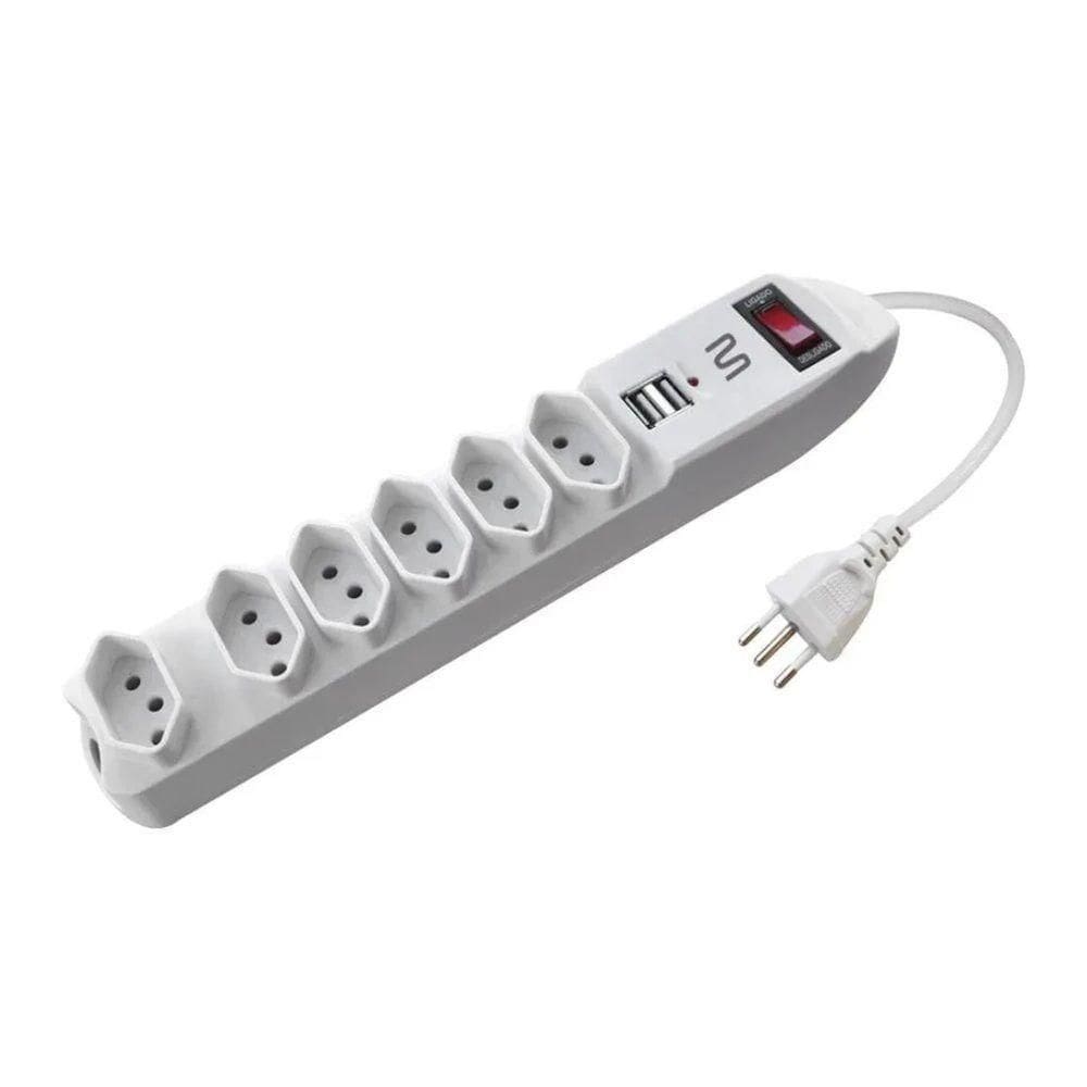 Filtro De Linha Multi Wi251 6 Tomadas E 2 Entradas