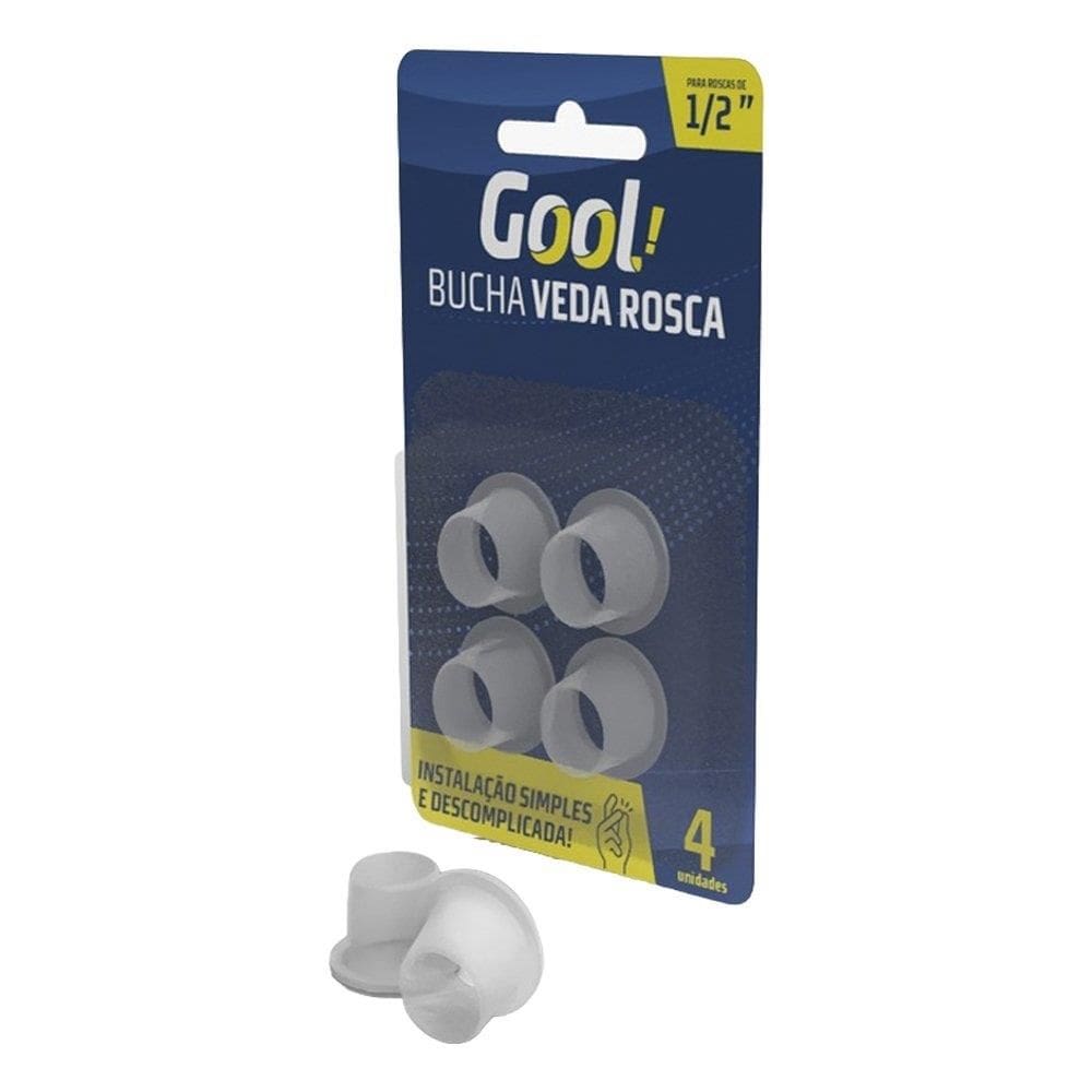 Bucha Plastifluor Gool Veda Rosca 1/2 Blister - Embalagem com 4 Unidades