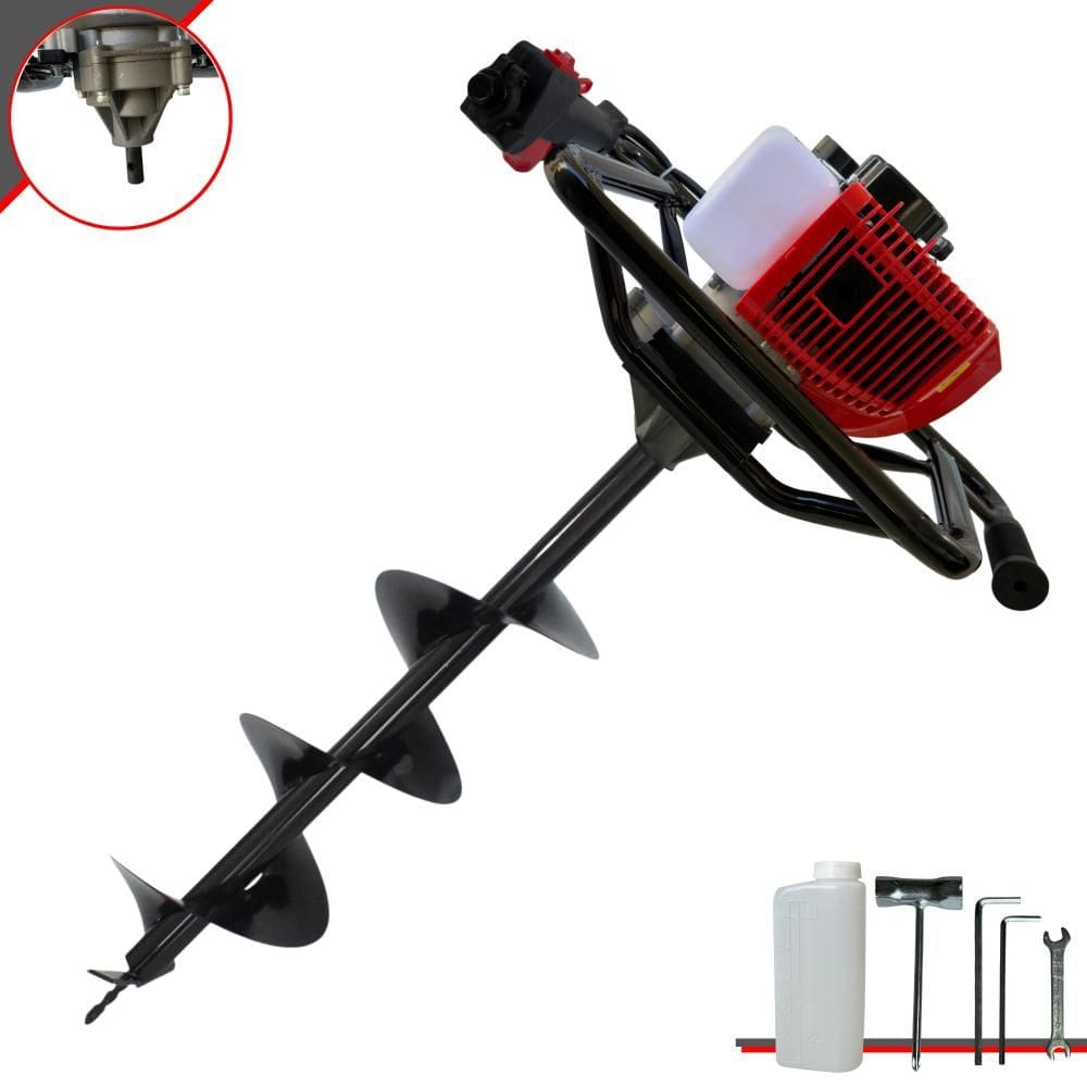 Perfurador Polaca Cavadeira Anmax GD520-B À Gasolina 2T 52cc 2,2HP 7.000rpm Com Ignição CDI Para Construção Civil Com Broca 80x20cm