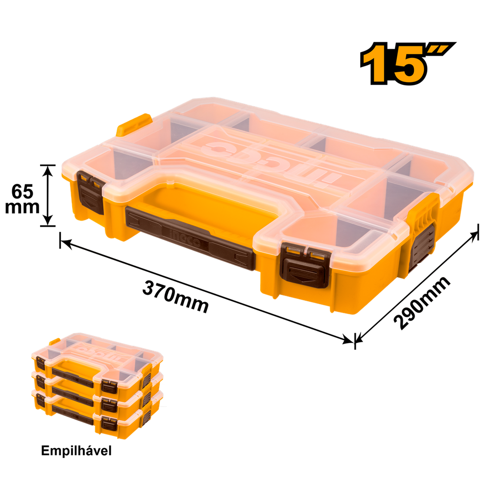 01 Organizador Maleta Empilhável Ingco 37x29x6,5cm PBX1511