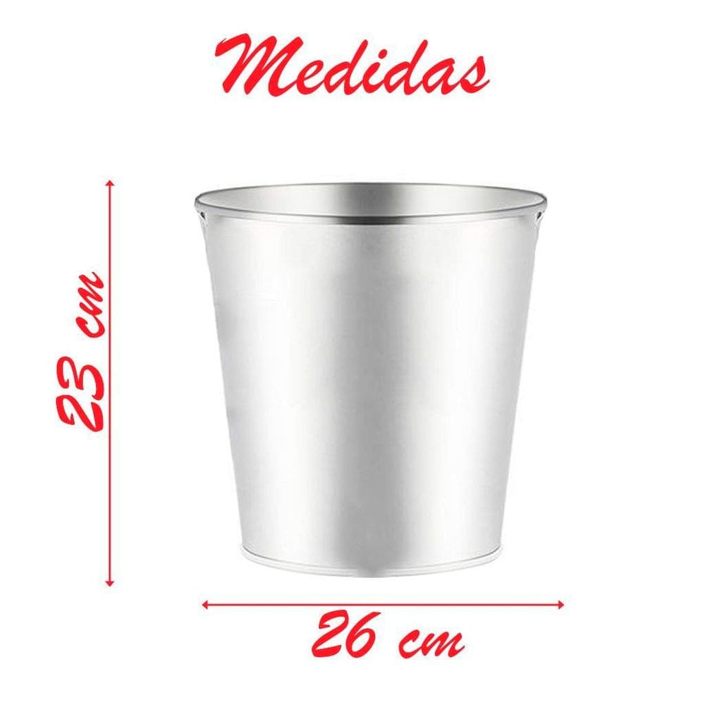 Balde De Gelo para Cerveja Em Metal Galvanizado 7,6 Litros