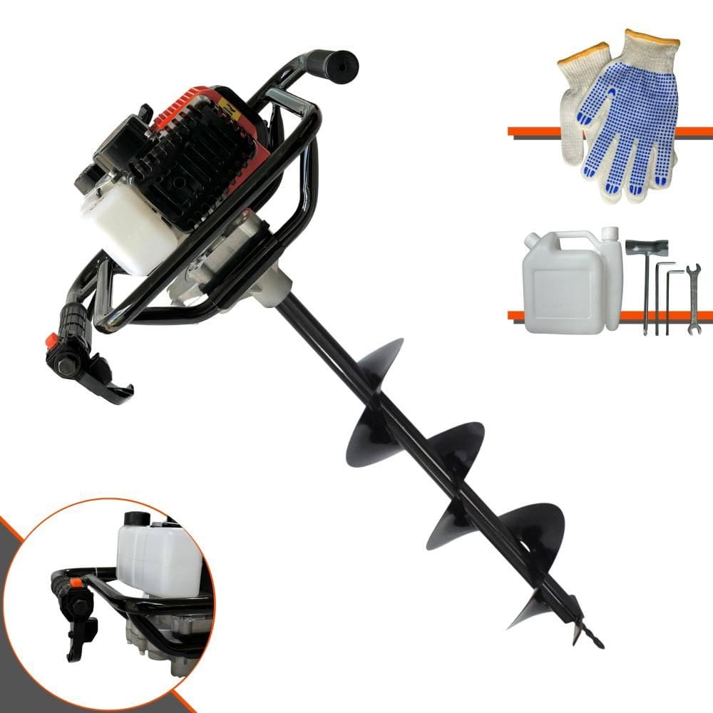 Trado Motorizado À Gasolina Vant VPS52 2T 52cc 2HP 6.500rpm Perfurador de Solo Completo Com Broca 80x20cm