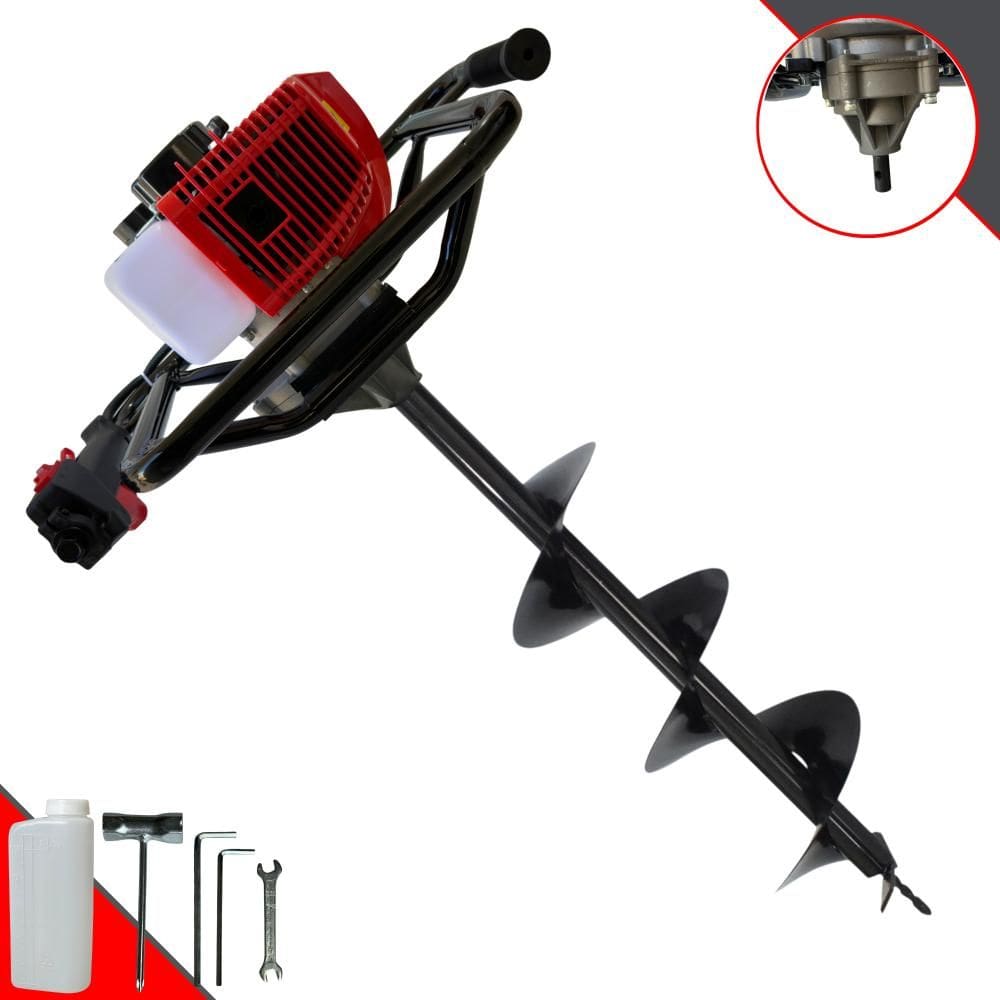 Perfurador de Solo Perfuratriz Anmax GD520-B À Gasolina 52cc 2,2HP 7.000rpm Motor 2 Tempos Completo Com Broca 80X20cm