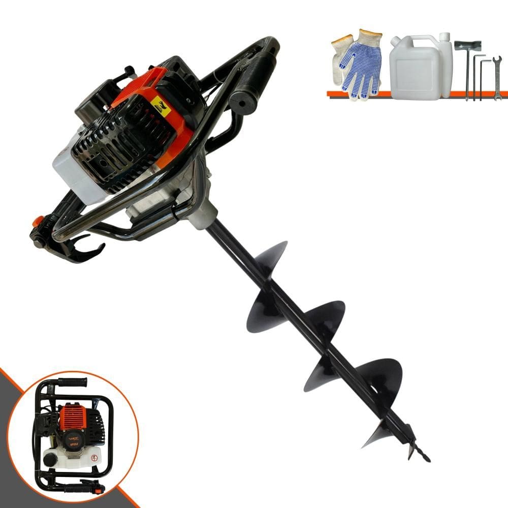 Perfurador de Solo Perfuratriz Vant VPS-52 À Gasolina 52cc 2HP 6.500rpm Motor 2 Tempos Completo Com Broca 80X20cm