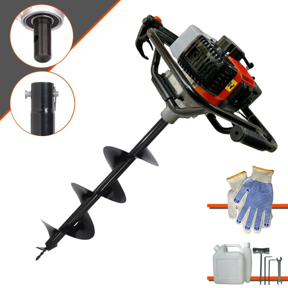 Perfurador Polaca Cavadeira Vant VPS-52 À Gasolina 2T 52cc 2HP 6.500rpm Com Ignição CDI Para Construção Civil Com Broca 80x20cm