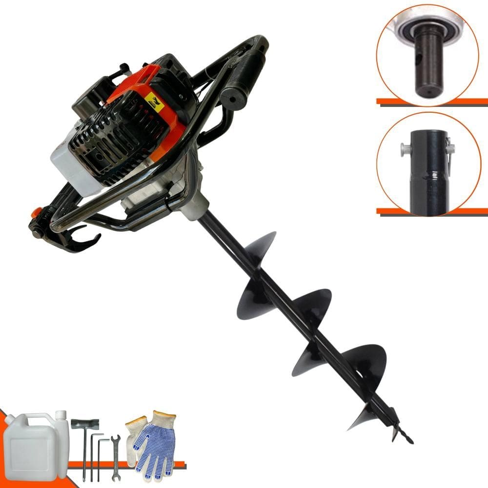 Perfurador de Solo Completo Vant VPS52 À Gasolina Motor 2T 52cc 2HP de Potência Alta Rotação + Broca 80x20cm