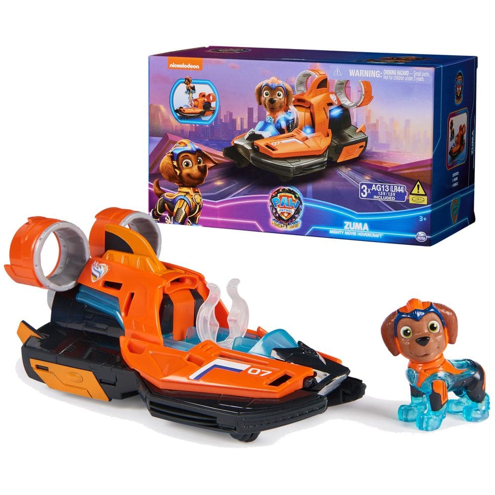 Boneco de ação de barco a jato de brinquedo com Zuma Mighty Pups Paw Patrol