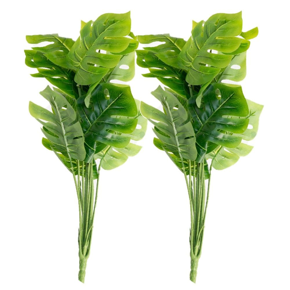 Kit 8 Ramo Planta Artificial Decoração Costela De Adão 43cm