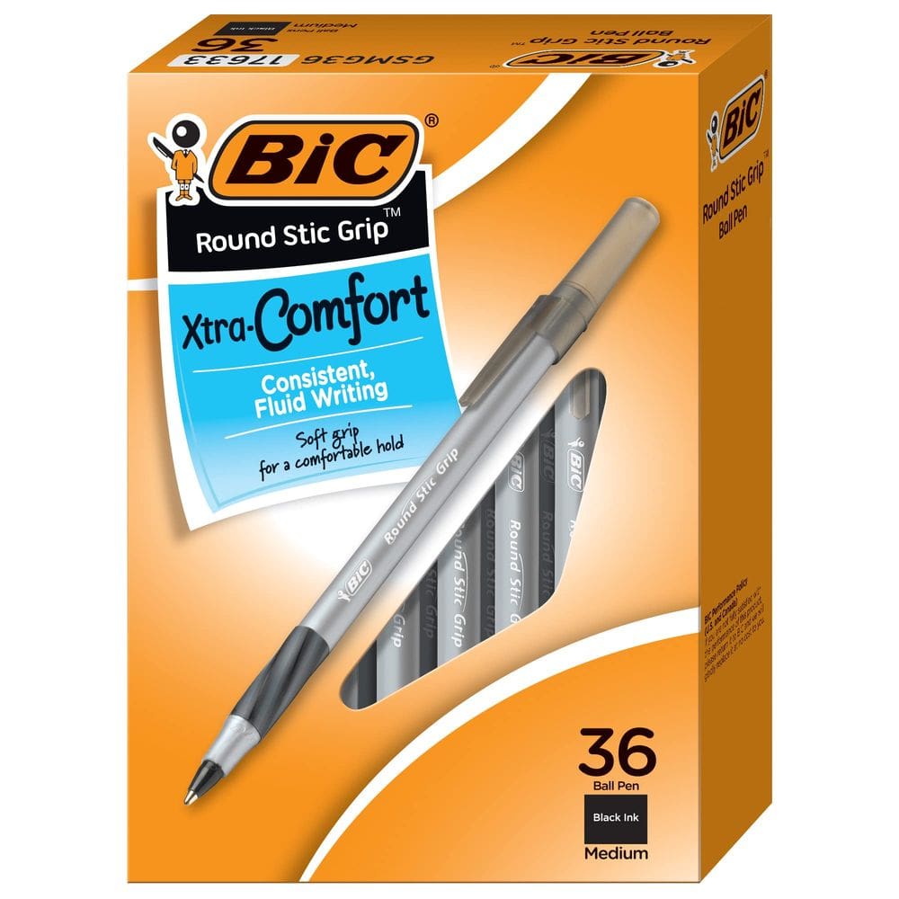 Canetas esferográficas BIC Round Stick Grip Xtra Comfort 36 unidades