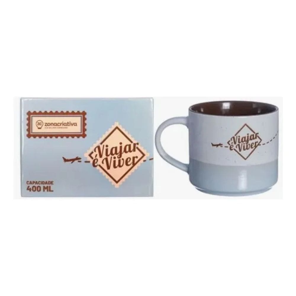 Caneca Viajar É Viver 450ml - Zona Criativa