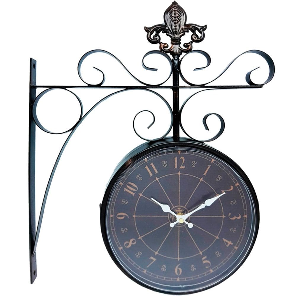 Relógio De Parede Dupla Face Retro Vintage Estação De Trem