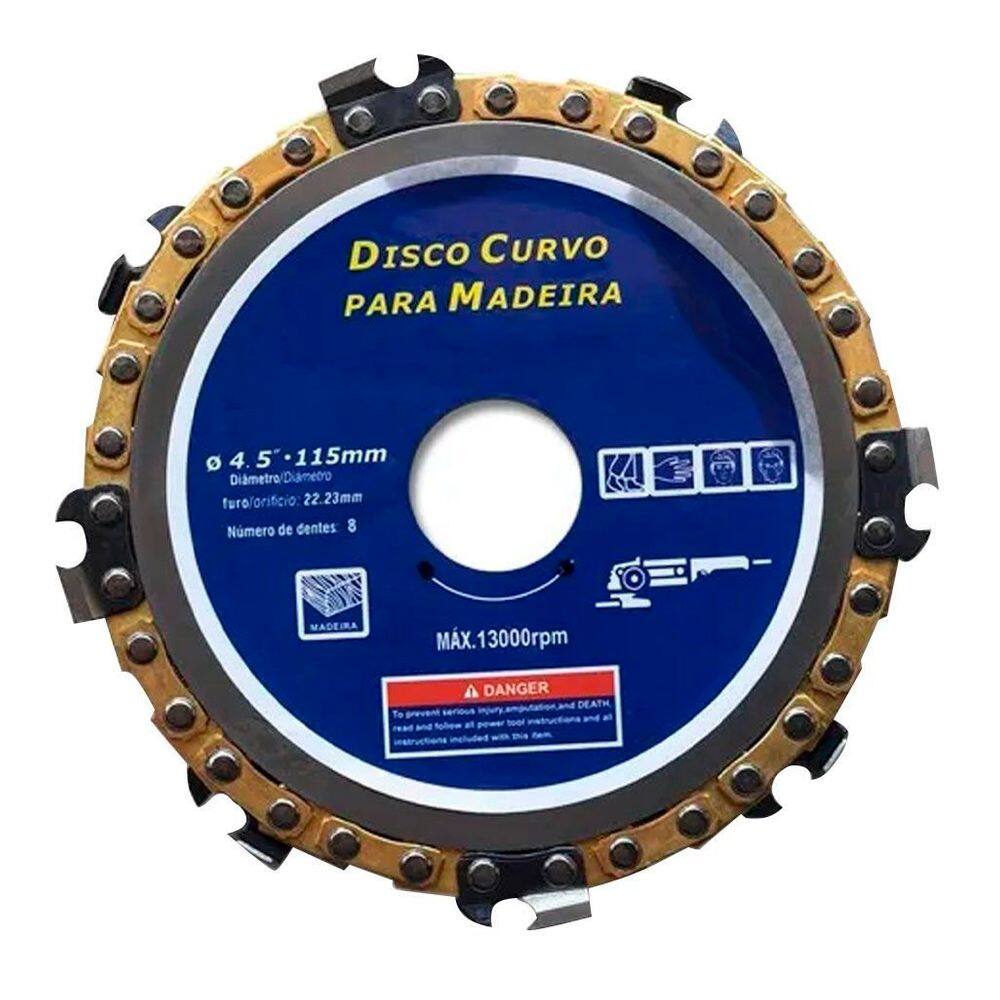 Kit 2 Discos Esmerilhadeira Com Corrente Para Madeira 4,5” 115mm