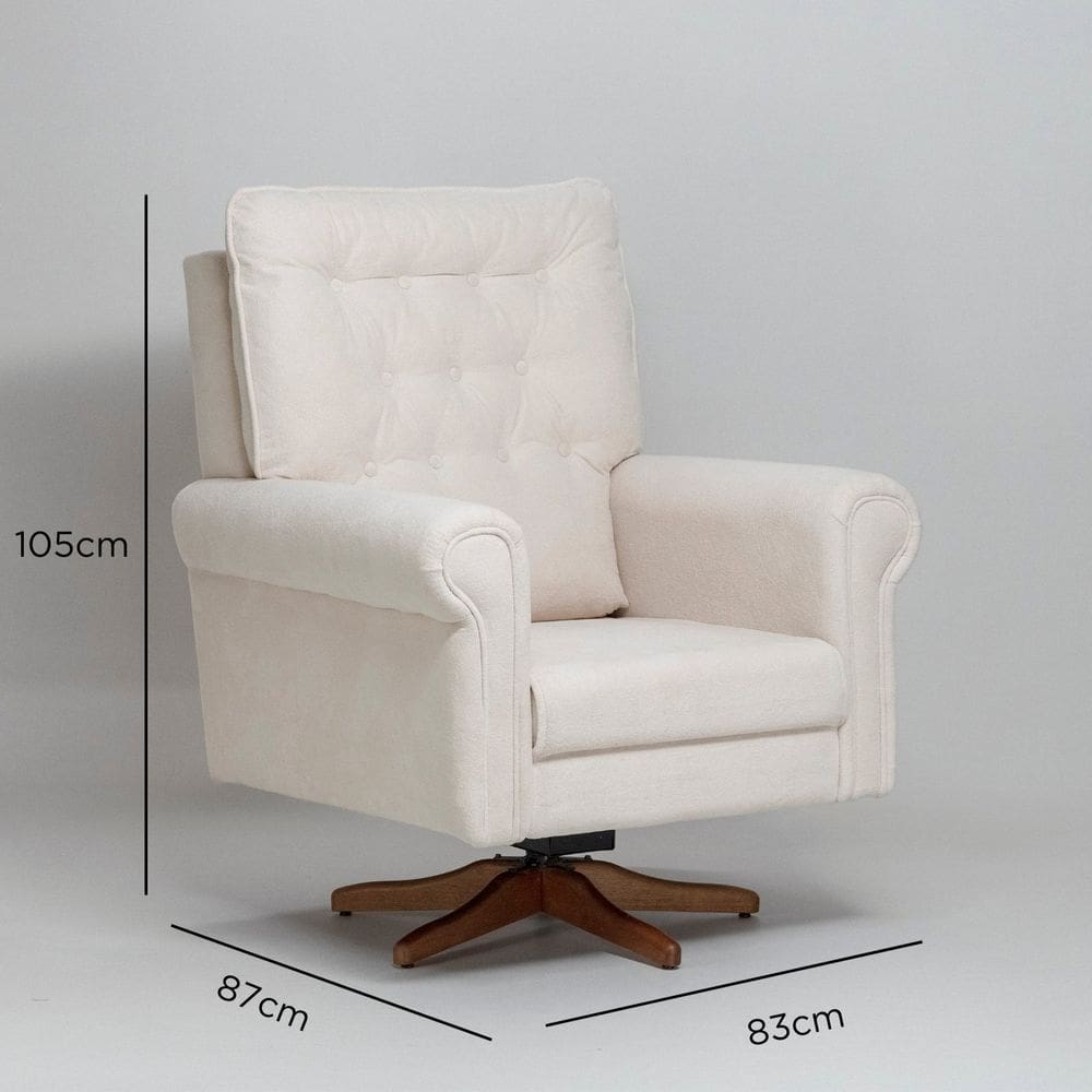 Poltrona de Amamentação Giratória e Balanço Nina Off White