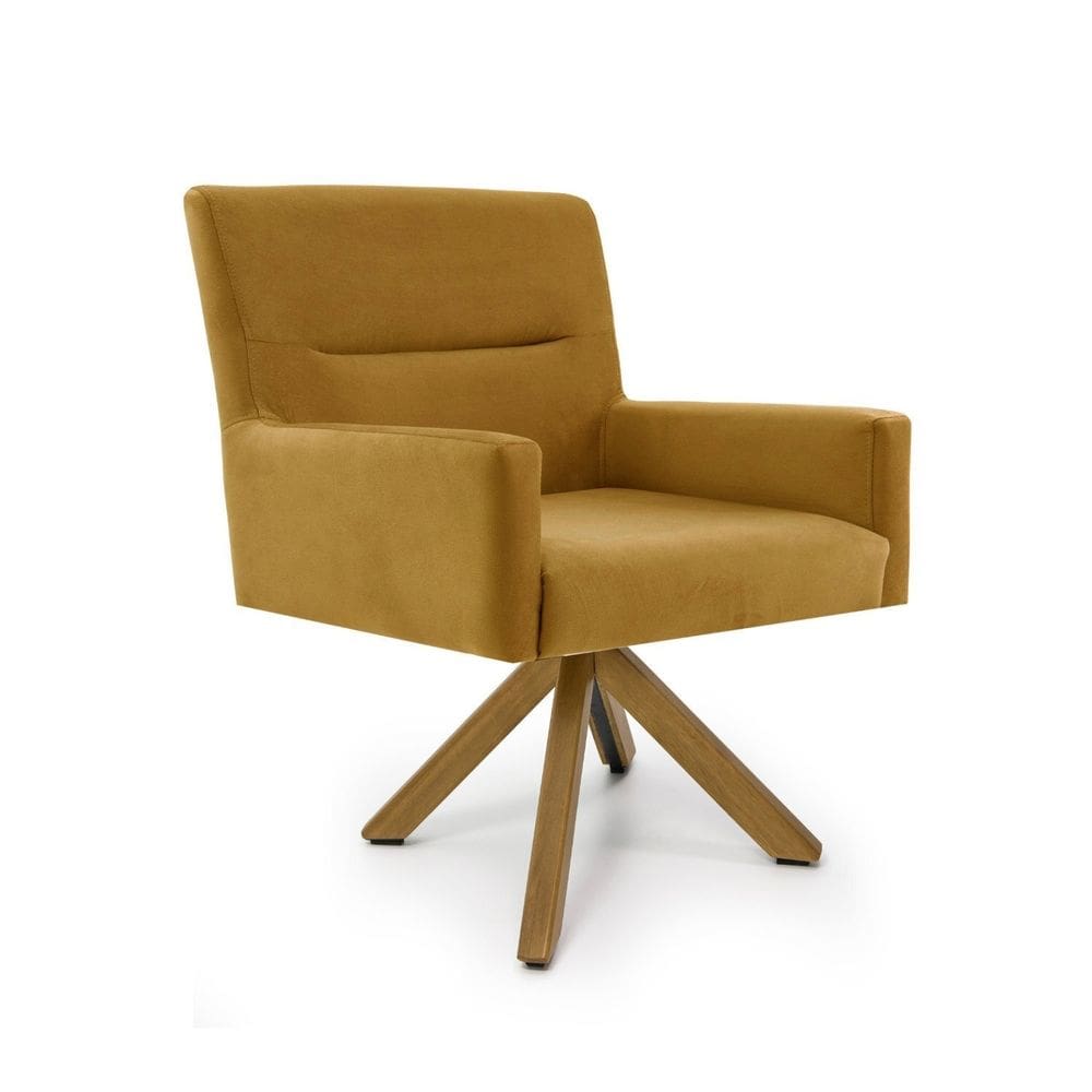 Poltrona para Sala de Estar Veludo Giratória Angel Ouro