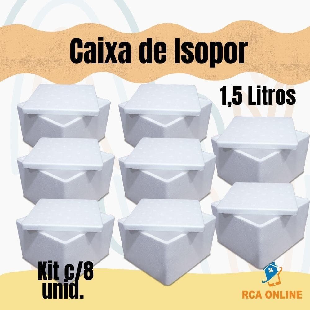 8 Caixas De Isopor Eps 1,5 Litros Medicamentos E Sorvetes