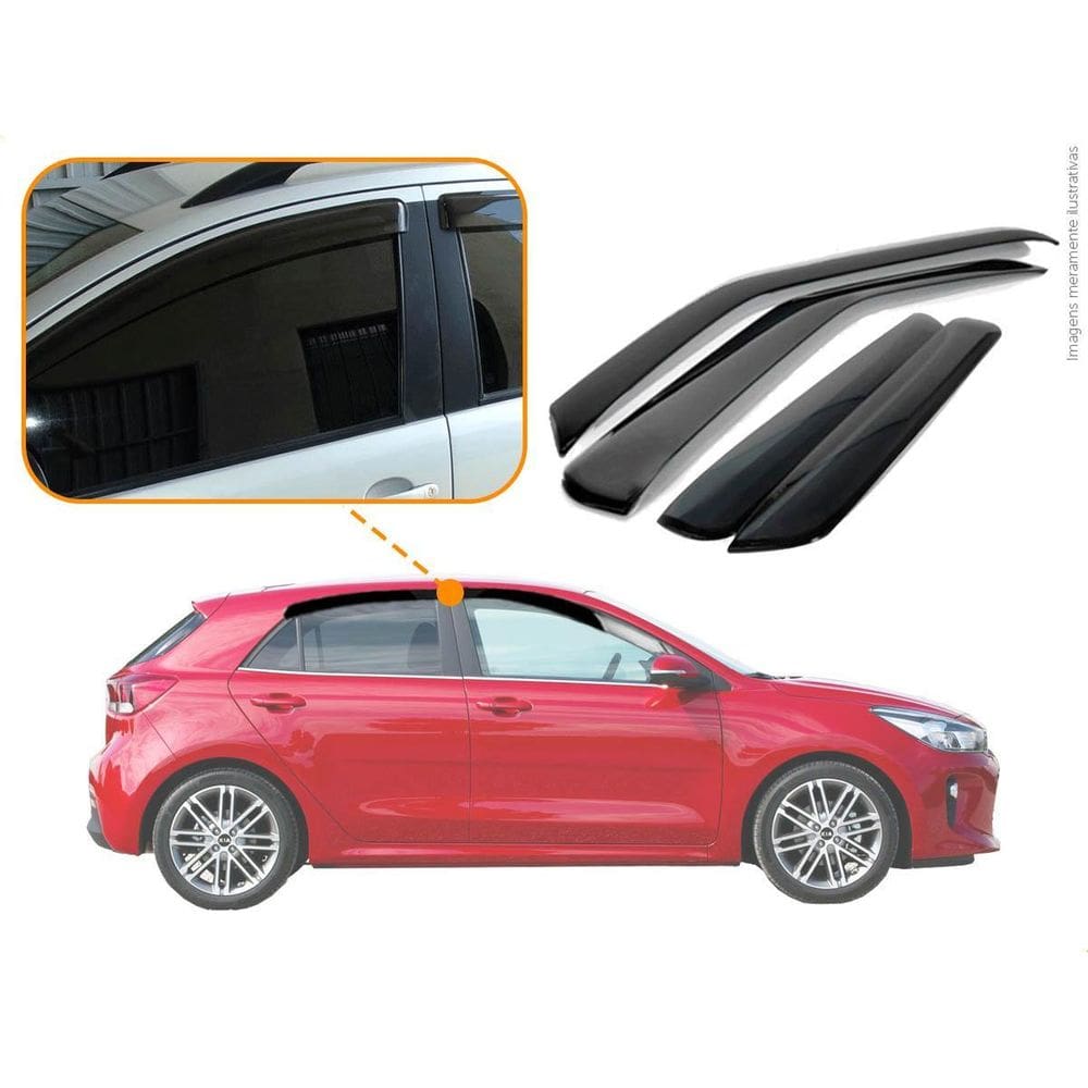 Calha De Chuva Ecoflex Kia Rio 2020 4P