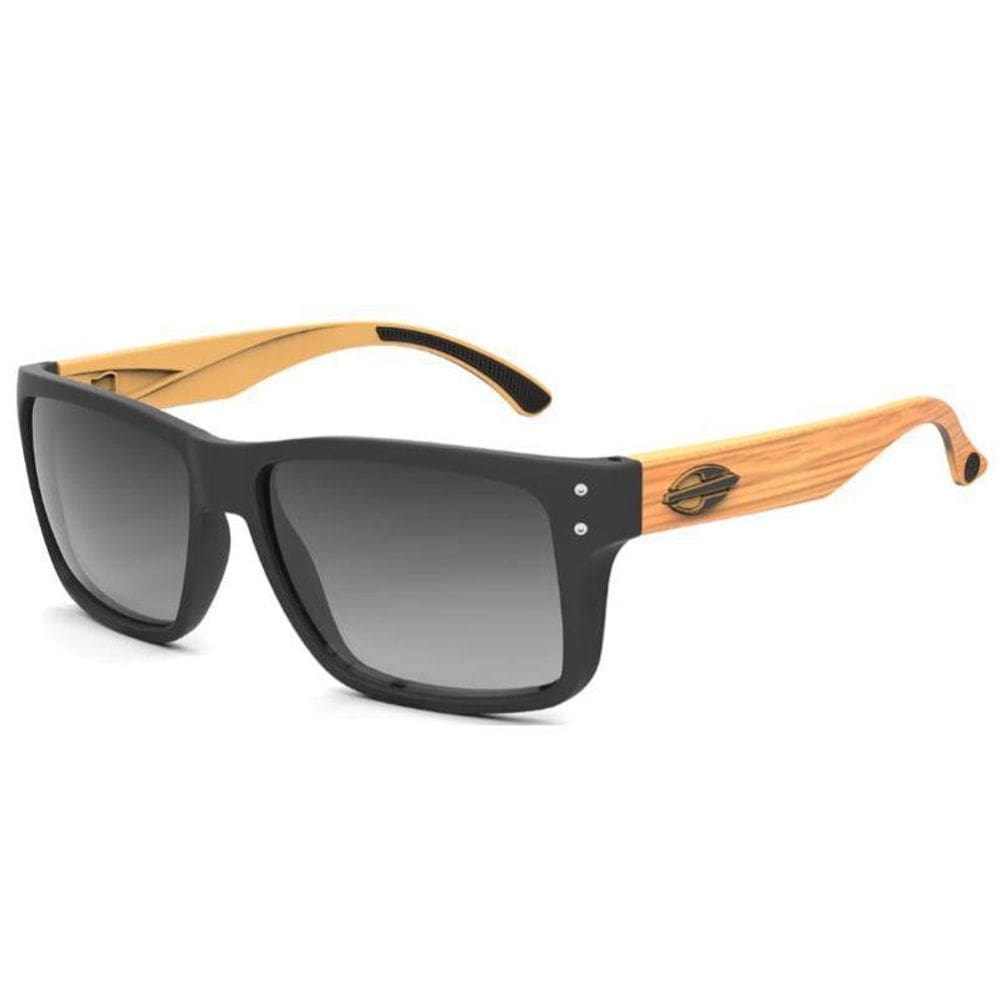 Oculos Sol Mormaii Mumbai Preto Fosco Madeira Lente Cinza