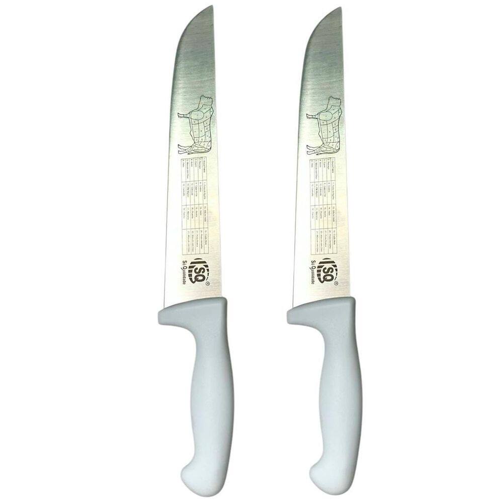Kit 2 Unidades Faca Para Carne N.10 Metal