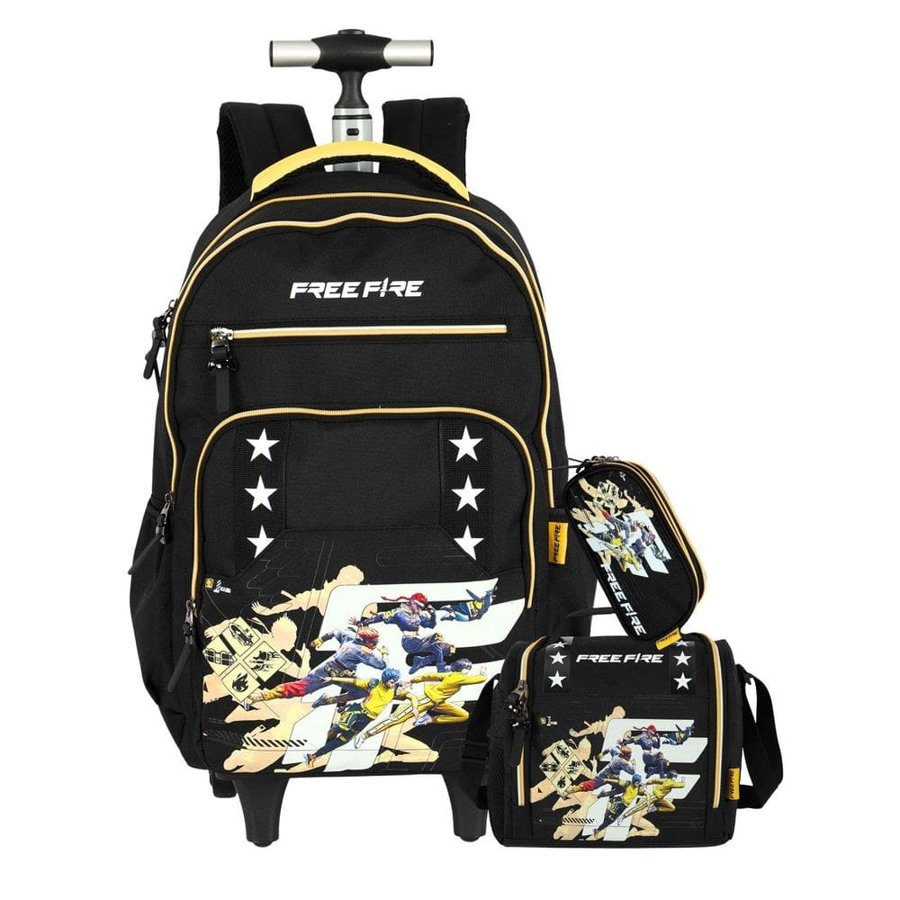 Kit Mochila 2Em1 Costas Rodas + Lancheira + Estojo