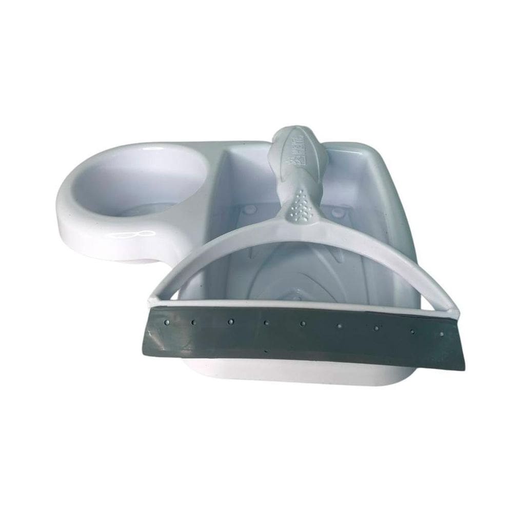 Kit Para Pia Com Porta Detergente E Rodinho - Branco