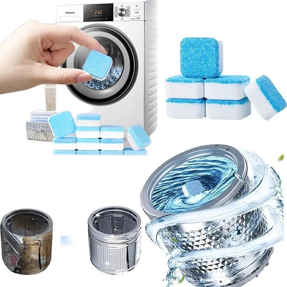 Kit 5 Pastilhas Tabletes Limpeza Máquina De Lavar Roupa
