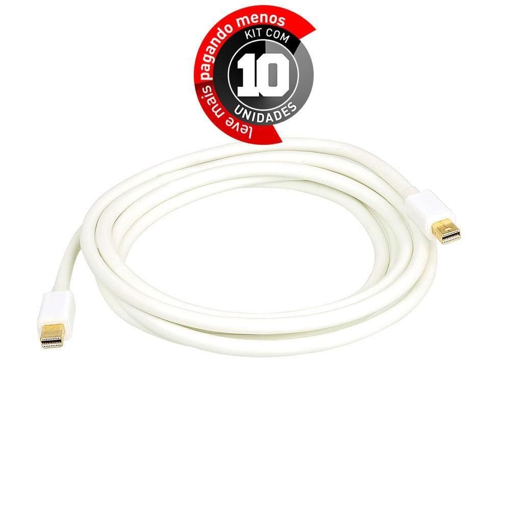 Cabo Mini Displayport / Mini Displayport 3 Metros Kit Com 10