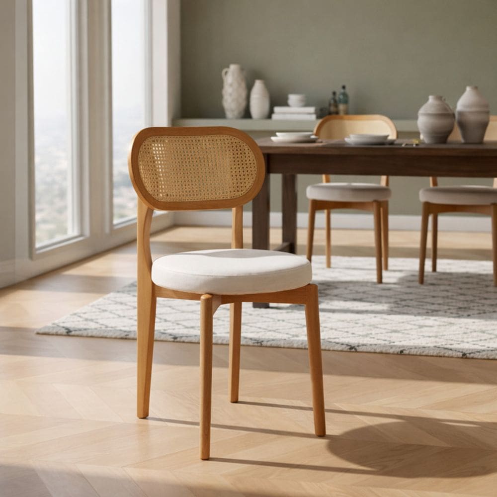 Cadeiras com Encosto Curvado em Telinha -Chelsea- Gold Salas