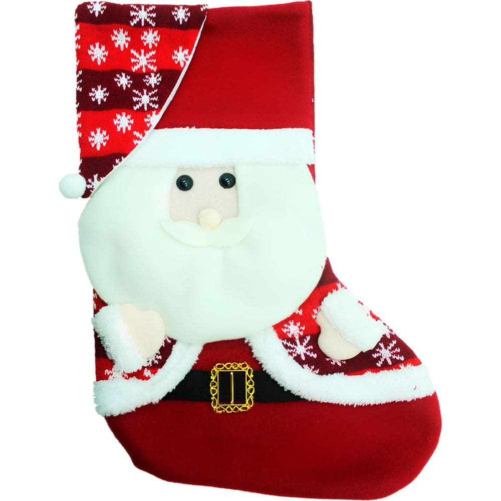 Bota Meia Enfeite Natal Decoração Papai Noel Em Feltro 50cm