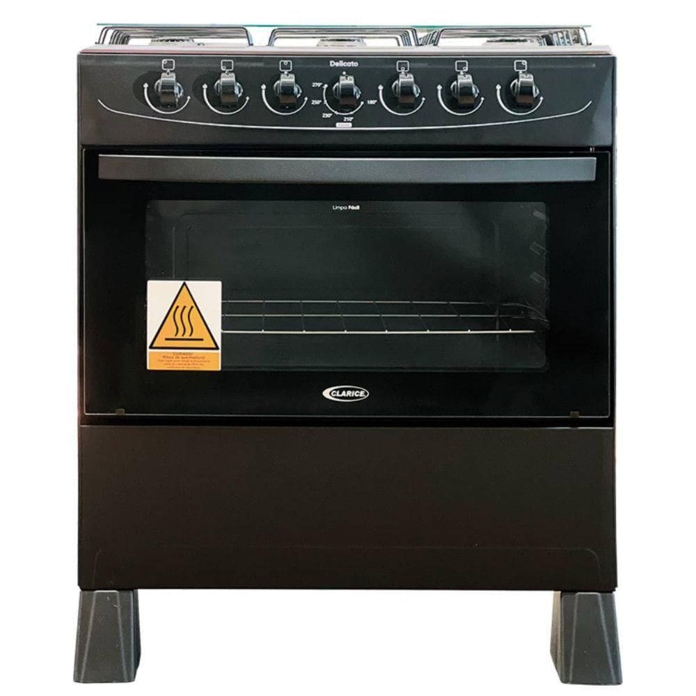 Fogão a Gás 6 Bocas Delicato Clarice Preto Fosco