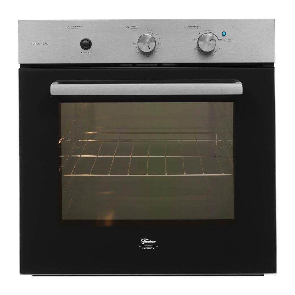 Forno A Gás De Embutir 78L Fischer Infinity Com Grill Inox Inox 220V