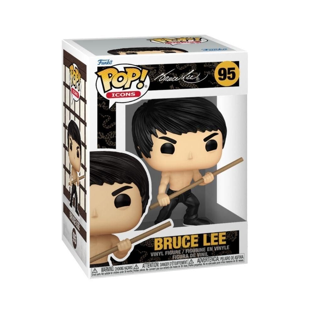 Boneco Funko Pop! Icons - Bruce Lee Com Bastão Bo