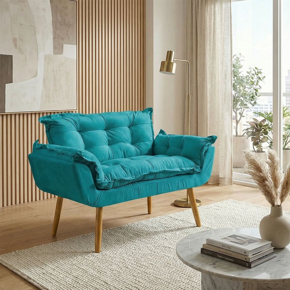 Namoradeira Decorativa Para Sala Recepção Consultório Escritório Manicure Alice Suede