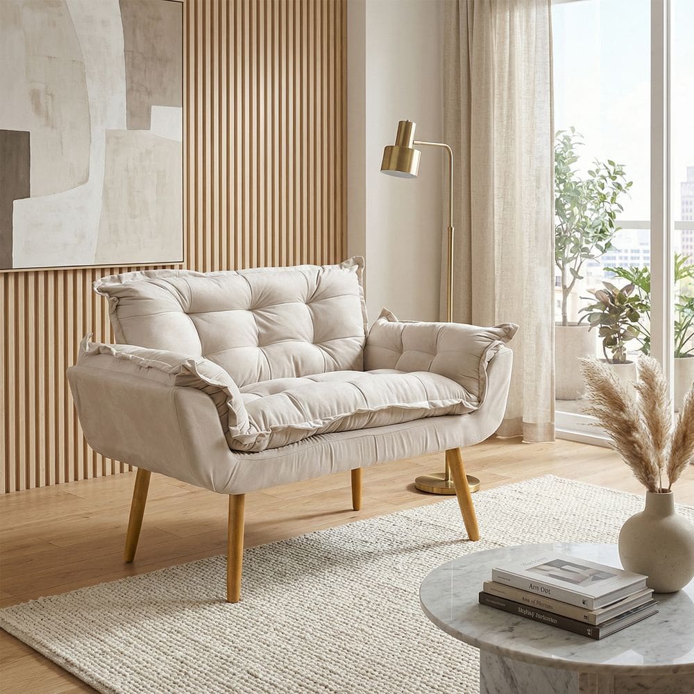 Namoradeira Decorativa Para Sala Recepção Consultório Escritório Manicure Alice Suede