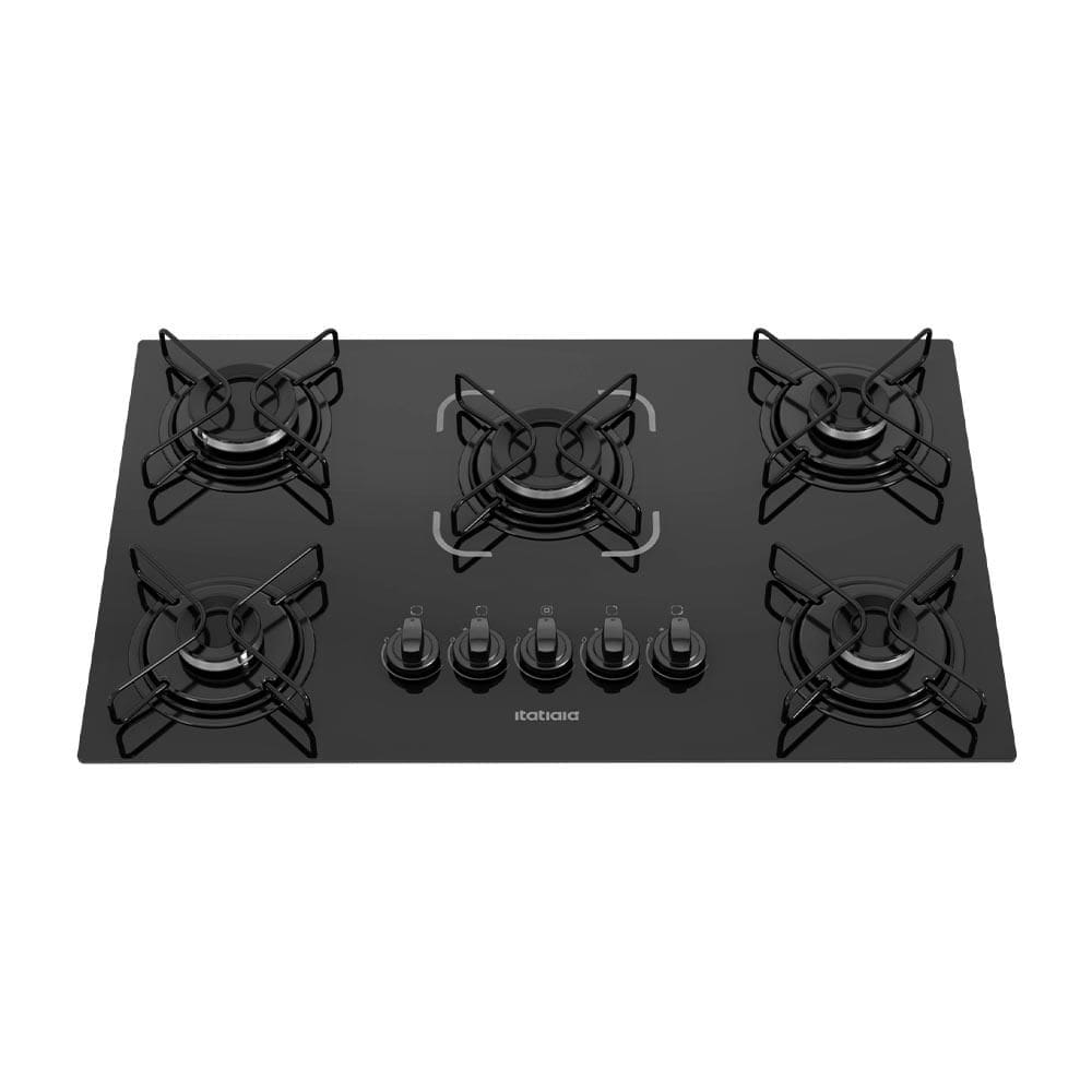 Cooktop 5 Bocas Essencial Itatiai Mesa De Vidro à Gás Bivolt Preto