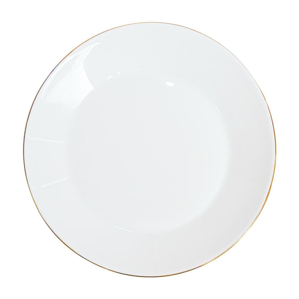 Prato de Raso Catarina em Opaline com Fio de Ouro 27cm 1 peça - Hauskraft