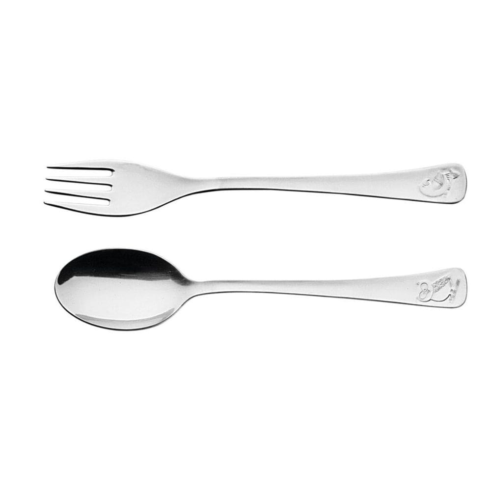 Talheres para Criança +12m Baby Friends Inox com Desenho em Alto Relevo Tramontina