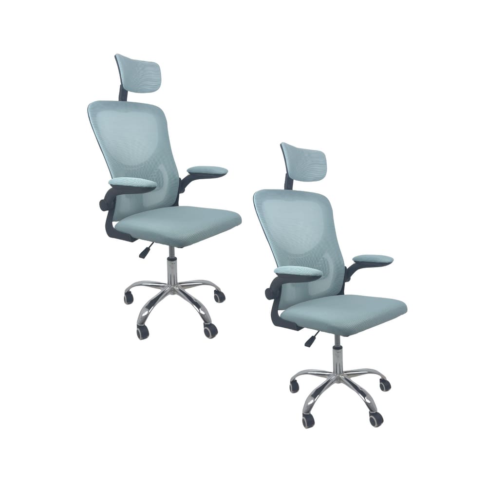 Kit 2 Cadeiras de Escritório Oficial Vegas Azul Preto